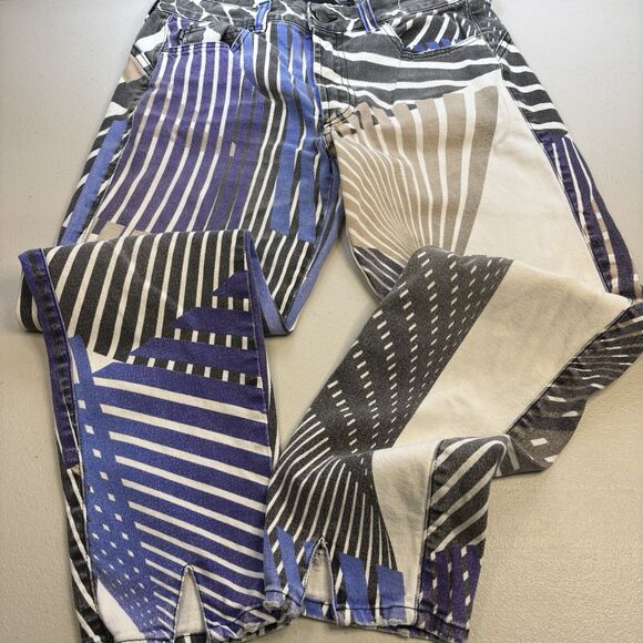 VTG 90s Roberto Cavalli /Ittierre AOP Psychedelic Illusion Stripe Jeans Size 28 - Picture 3 of 16